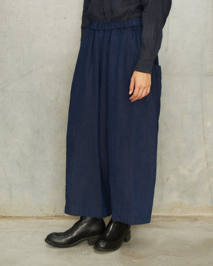 Navy Linen Chambray Pants