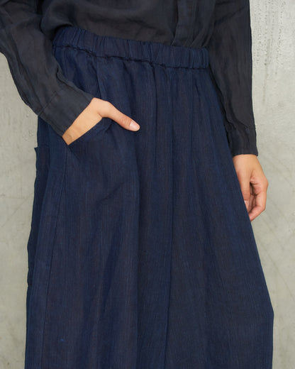 Navy Linen Chambray Pants