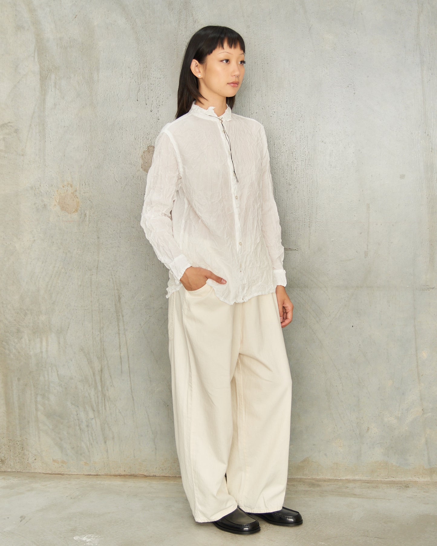 White Crinkle Classic Shirt