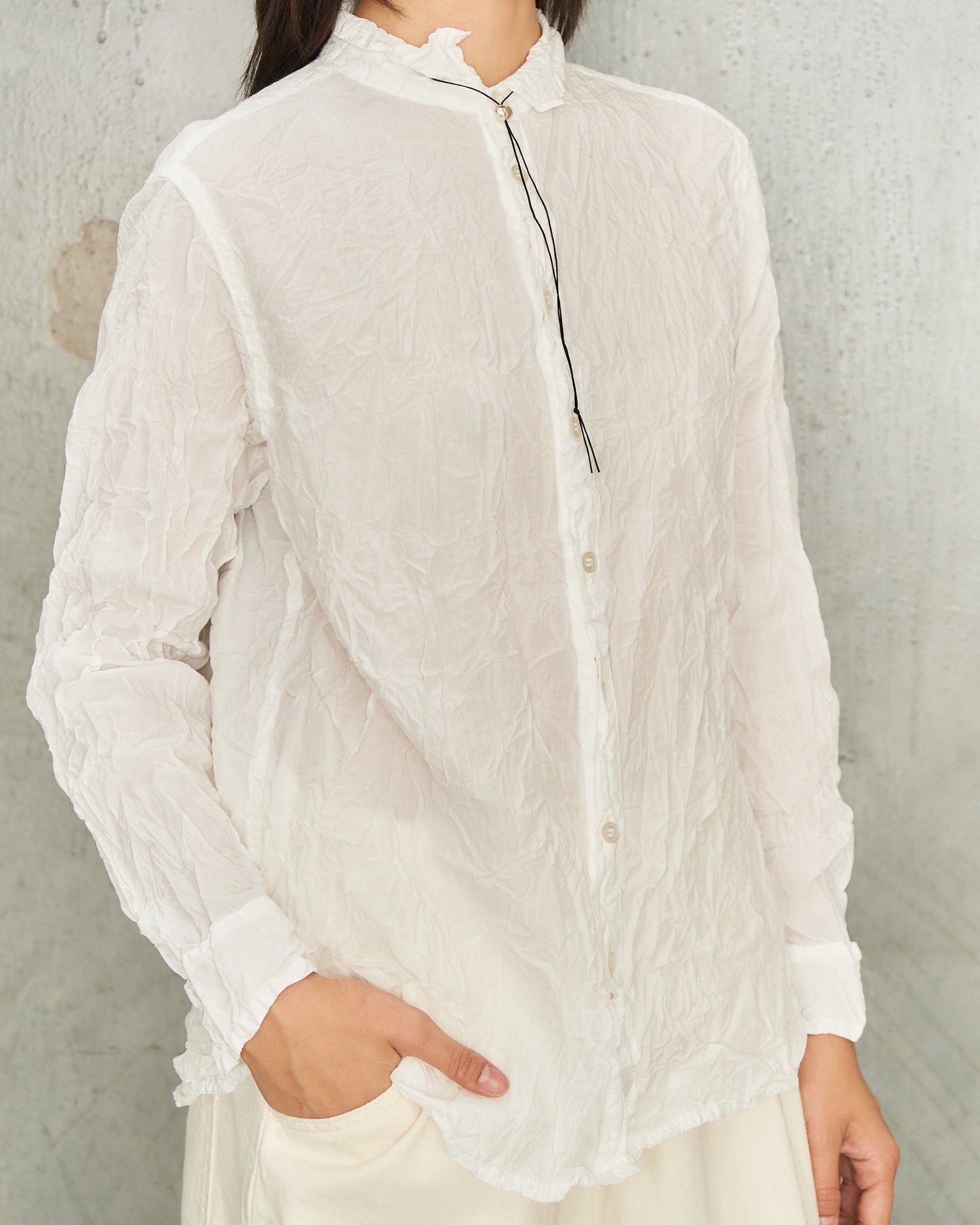 White Crinkle Classic Shirt
