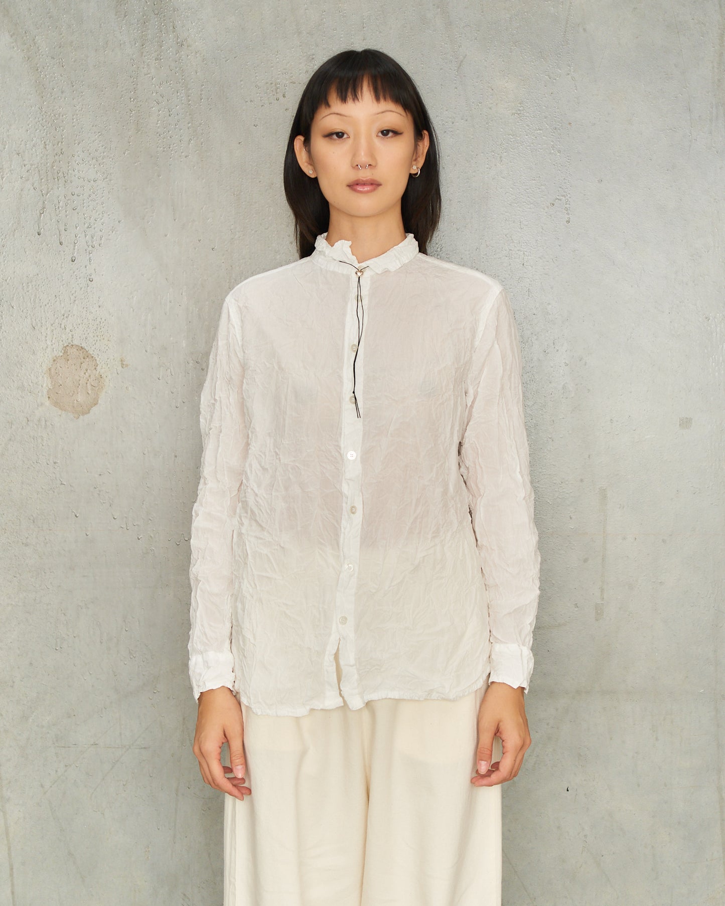 White Crinkle Classic Shirt