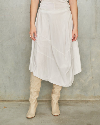 Peachoo + Krejberg White Asymmetric Skirt