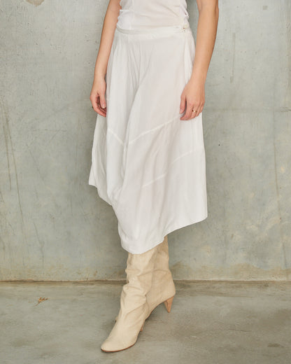 Peachoo + Krejberg White Asymmetric Skirt