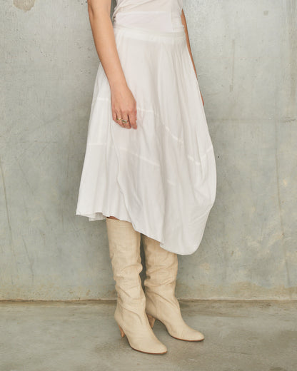 Peachoo + Krejberg White Asymmetric Skirt
