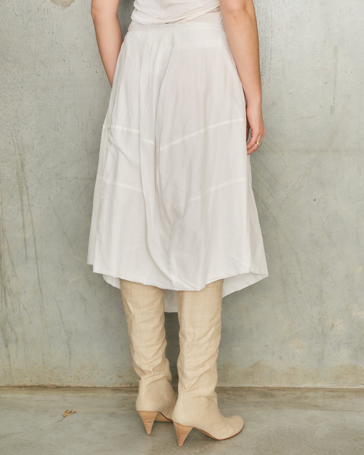 Peachoo + Krejberg White Asymmetric Skirt