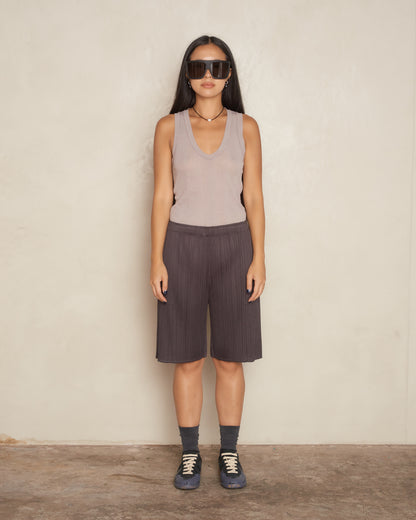 Black Pepper Pleated Shorts