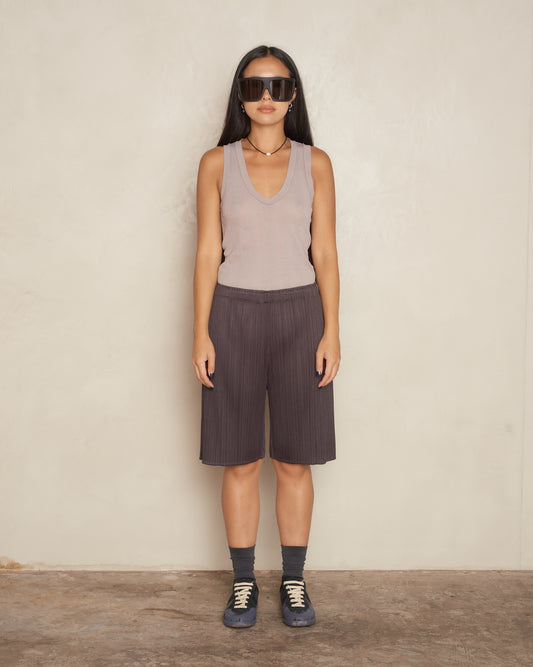 Black Pepper Pleated Shorts