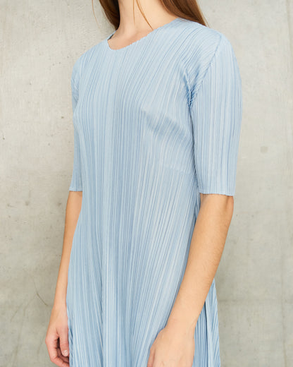 Blue Mellow Pleats Dress