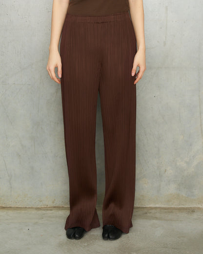 Pleats Please Brown Wide Leg Pants