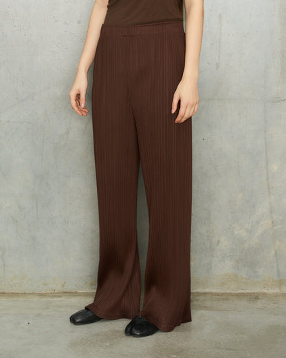 Pleats Please Brown Wide Leg Pants