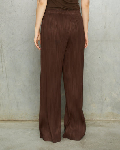 Pleats Please Brown Wide Leg Pants