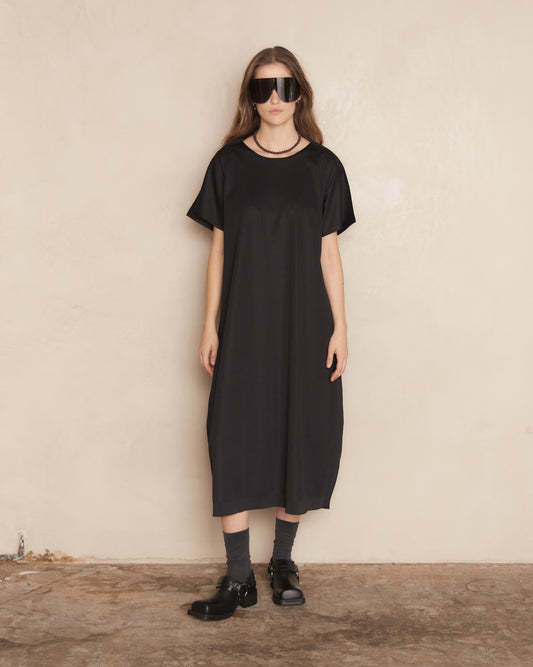 Black A-POC Form Short Sleeve Dress