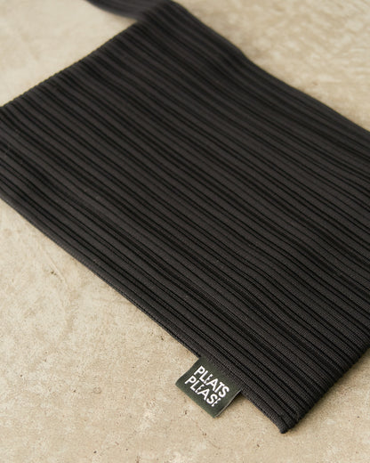 Black Crepe Knit Pleat Shoulder Bag