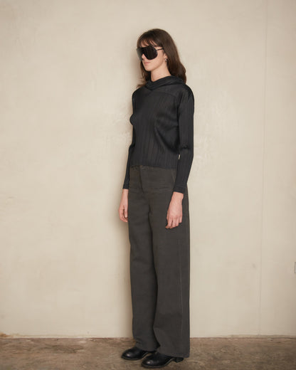 Black Cowl Neck Top