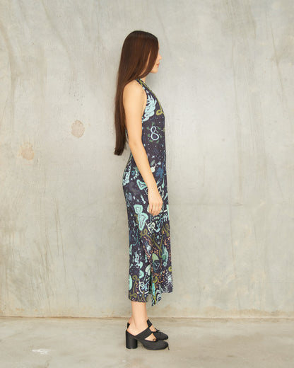Navy Interplanetary Pleats Dress