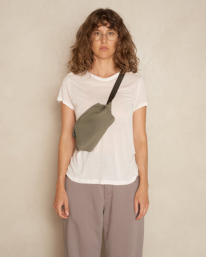 Steel Green Easy Bias Pleats Waistbag