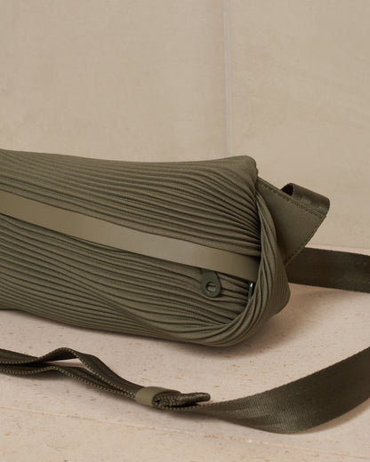Steel Green Easy Bias Pleats Waistbag