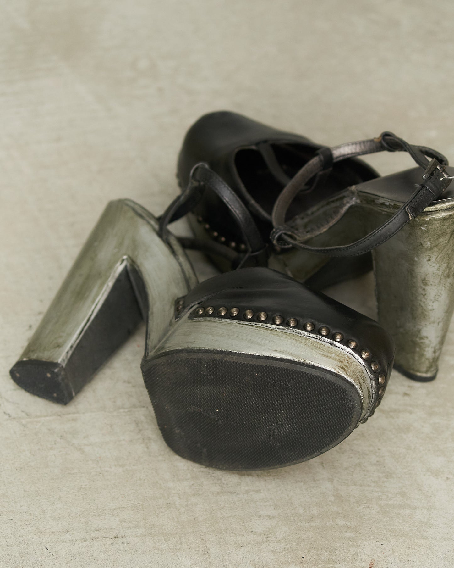 Prada Black Leather Platform Clogs