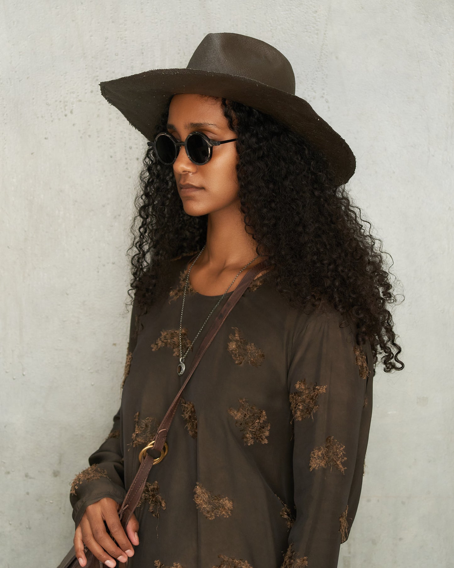 Aubergine Boncia Paper Hat