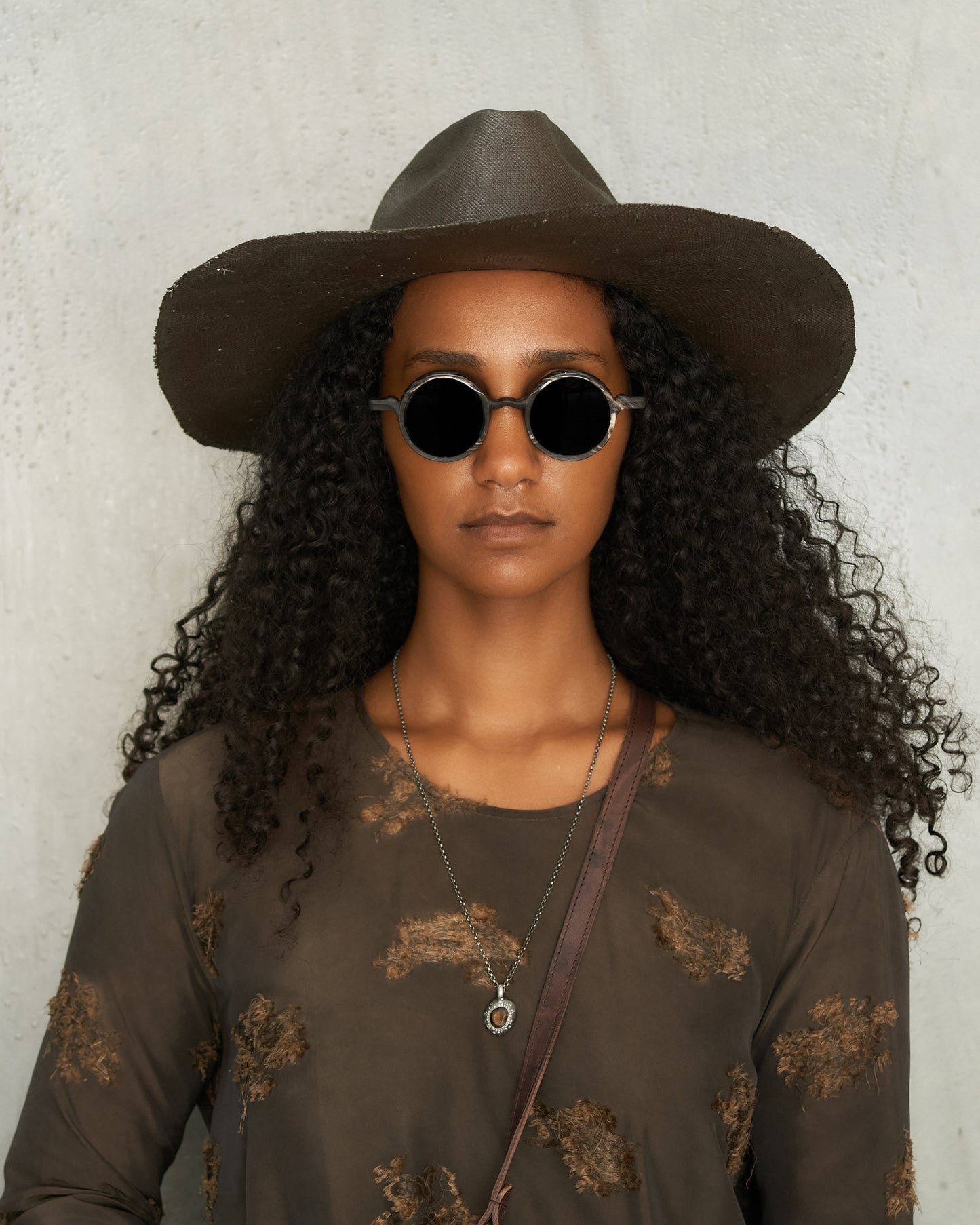 Aubergine Boncia Paper Hat