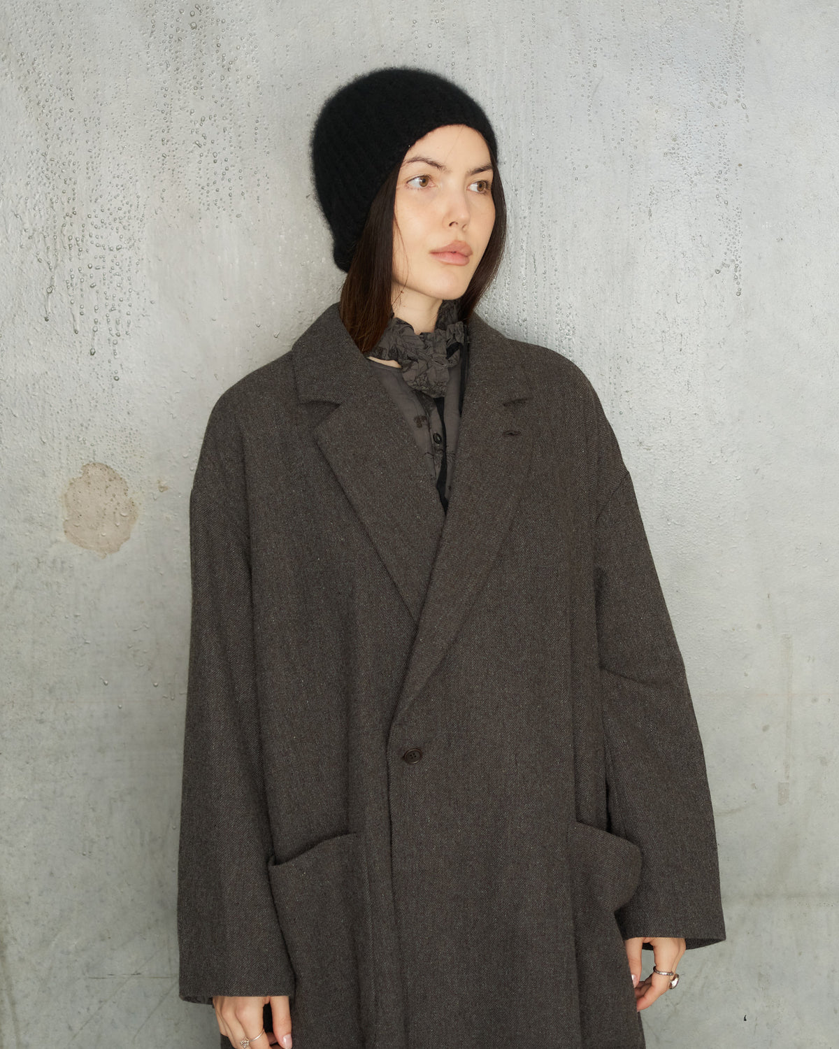 Black Cashmere Silk Beanie