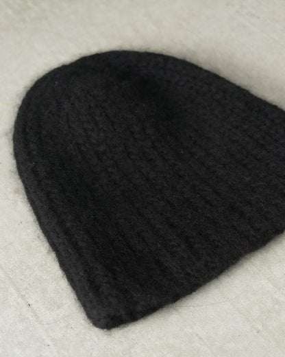 Black Cashmere Silk Beanie