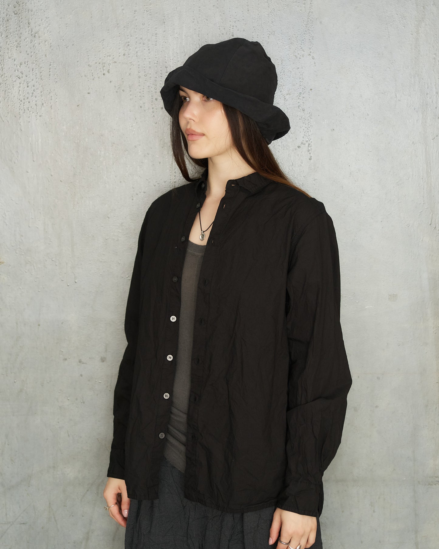 Black Linen Barca Cera Hat