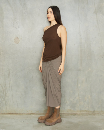 Rick Owens Dust Drape Crepe Skirt