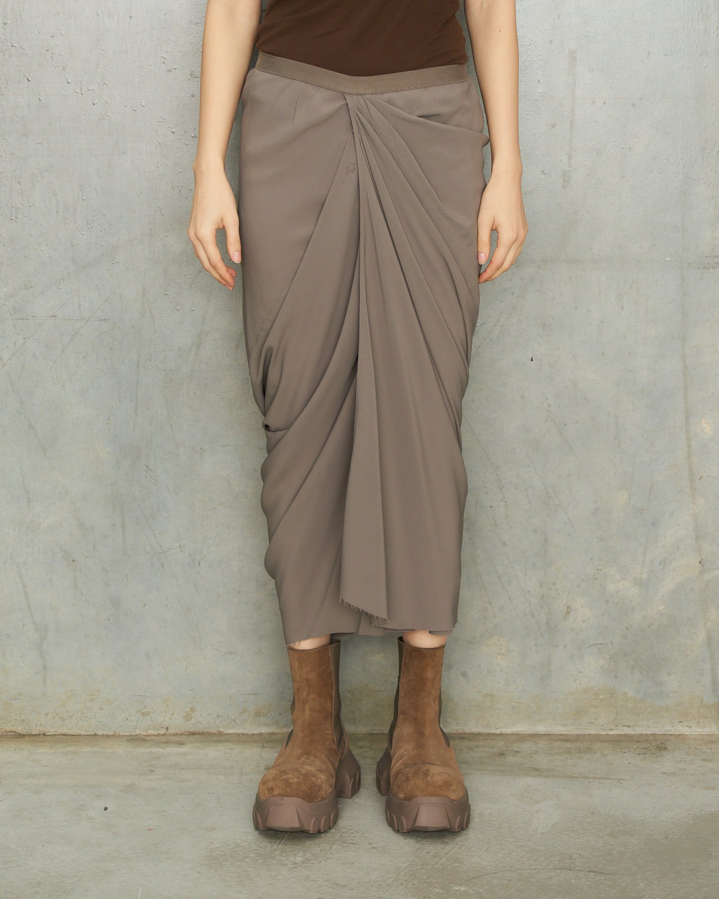 Rick Owens Dust Drape Crepe Skirt
