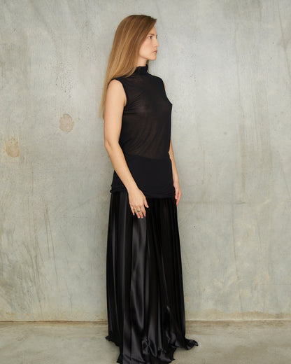 Rick Owens Lilies Black Jersey High Neck Tank