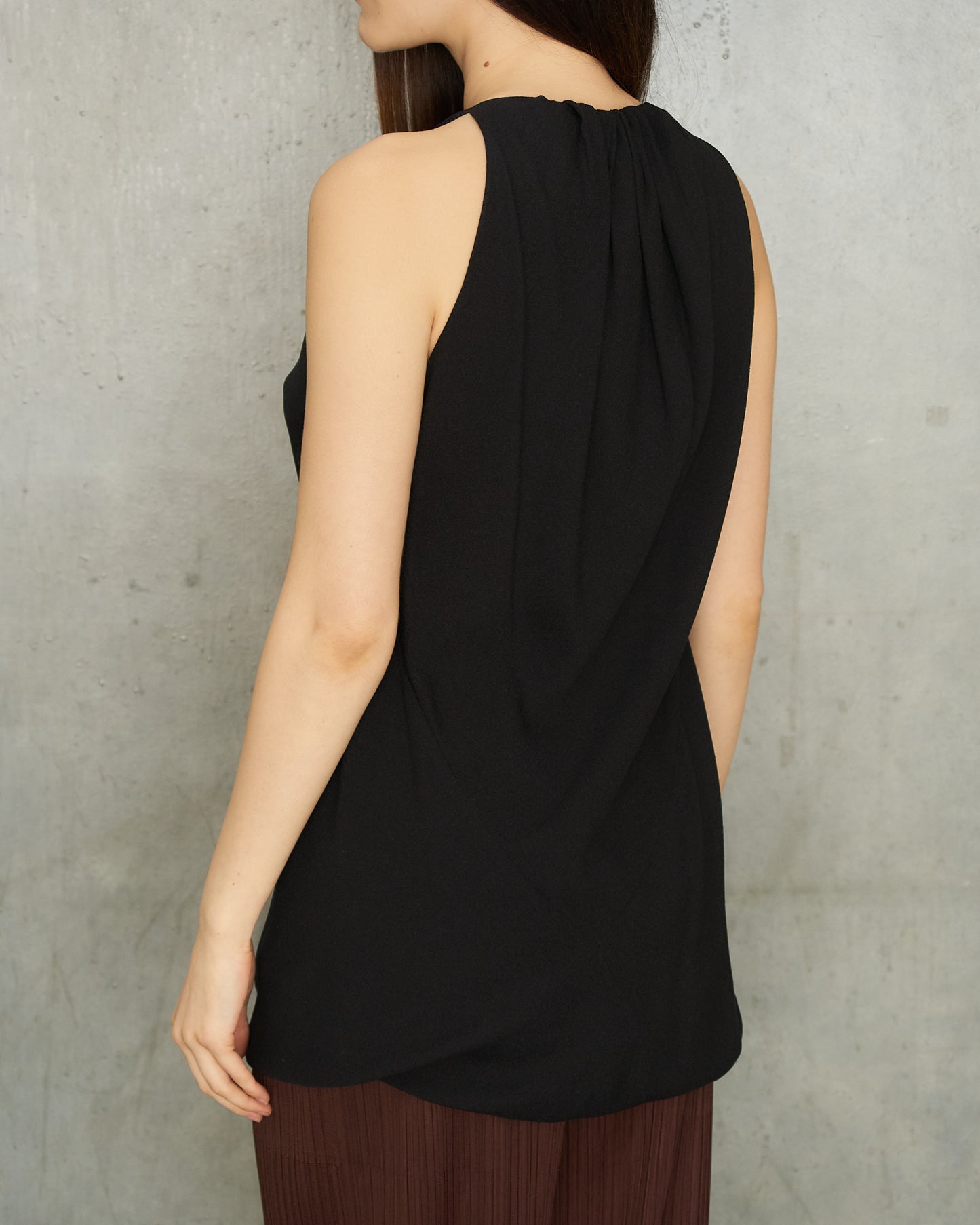 Rick Owens Black Gathered Neck Top
