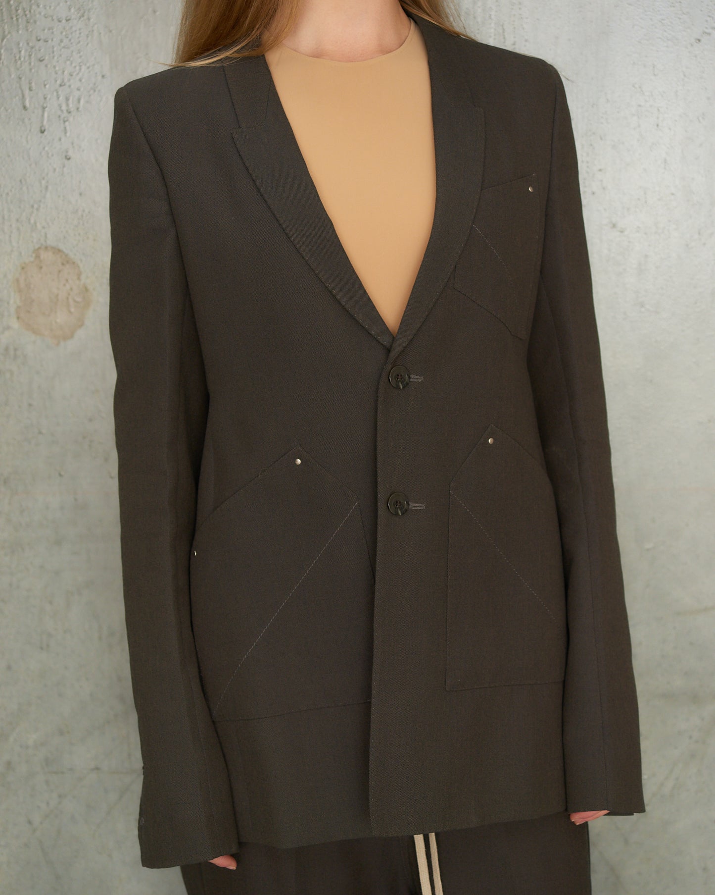 Rick Owens Dark Dust 2 Piece Studded Suit