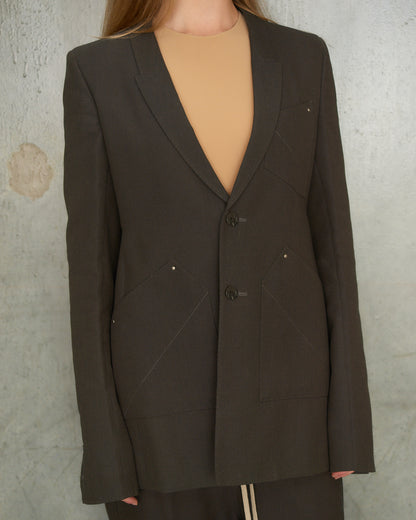 Rick Owens Dark Dust 2 Piece Studded Suit