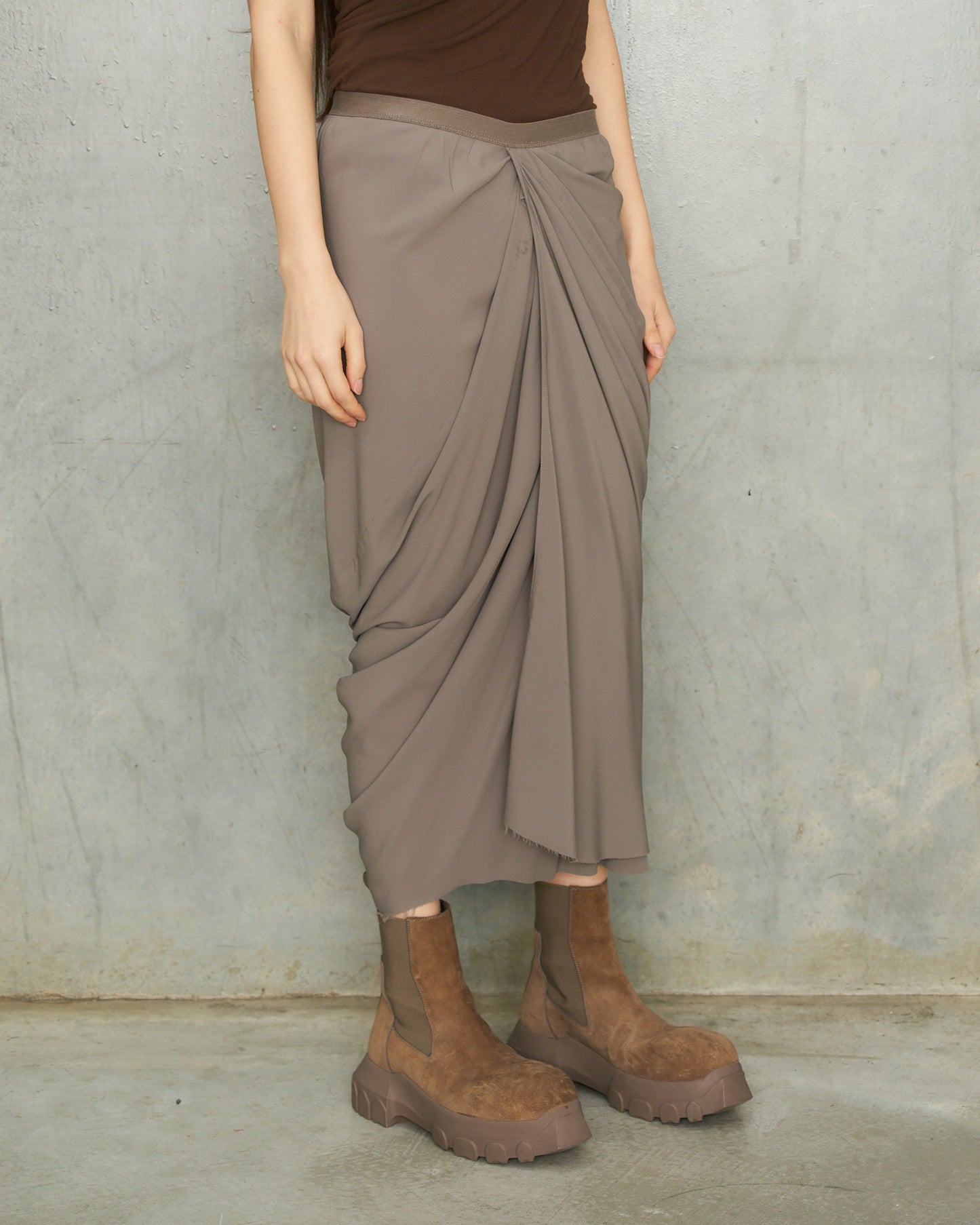 Rick Owens Dust Drape Crepe Skirt