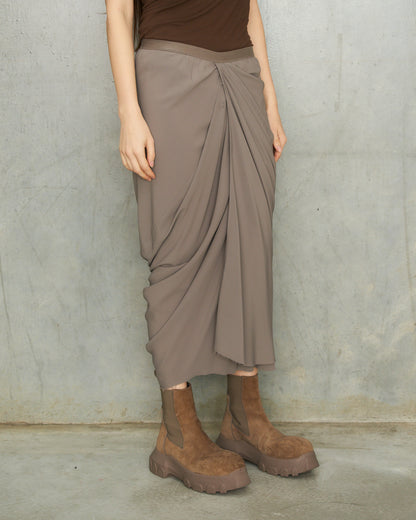Rick Owens Dust Drape Crepe Skirt