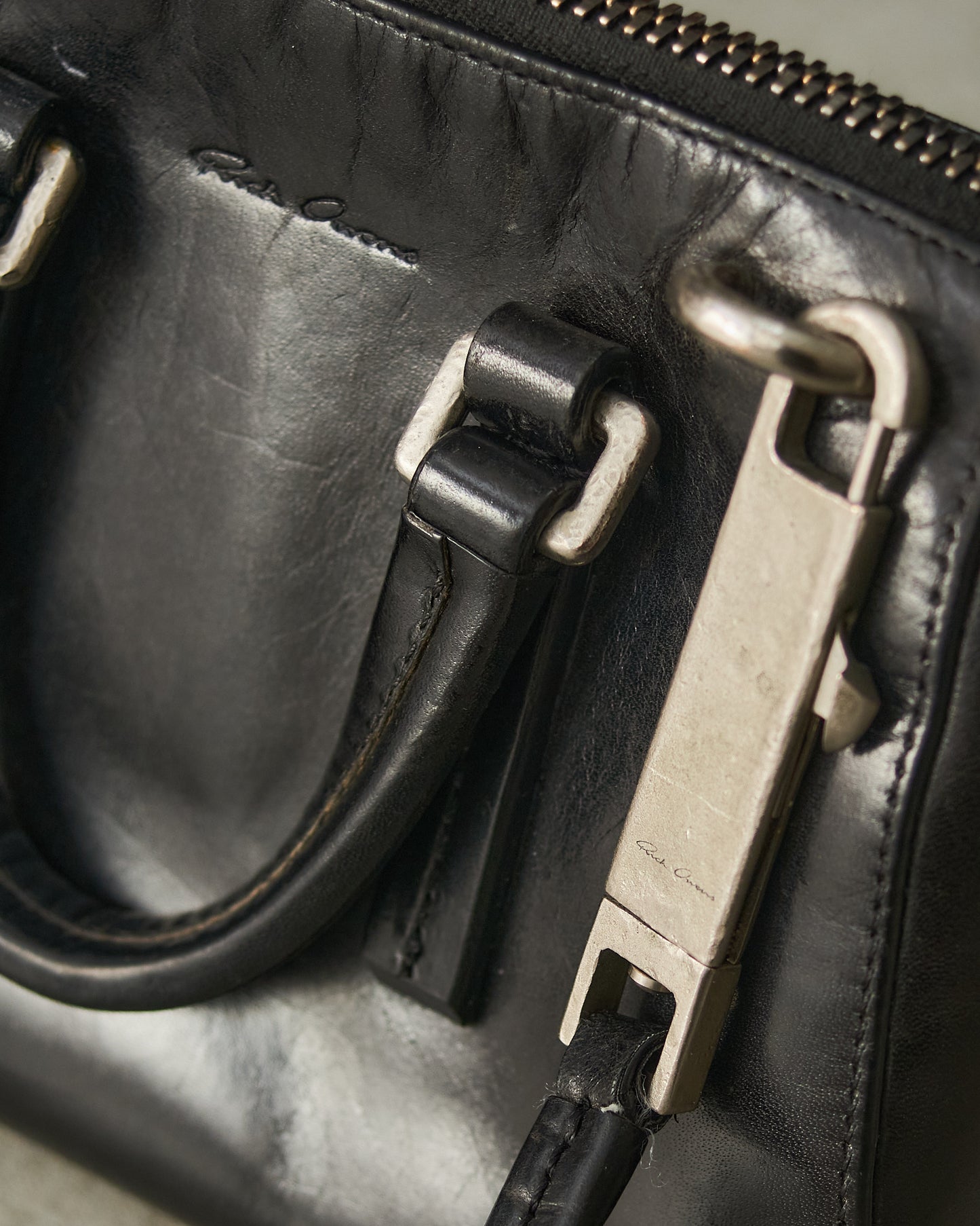 Rick Owens Black Leather Mini Bag
