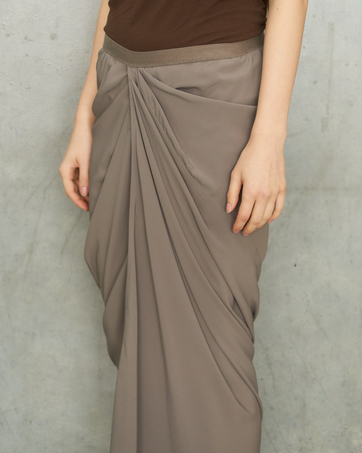 Rick Owens Dust Drape Crepe Skirt