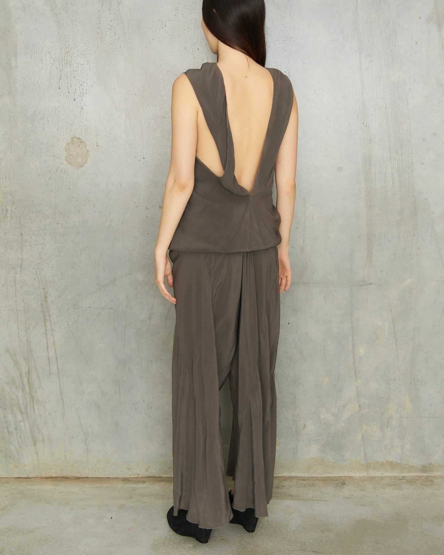 Rick Owens Grey Bias Jumpsuit