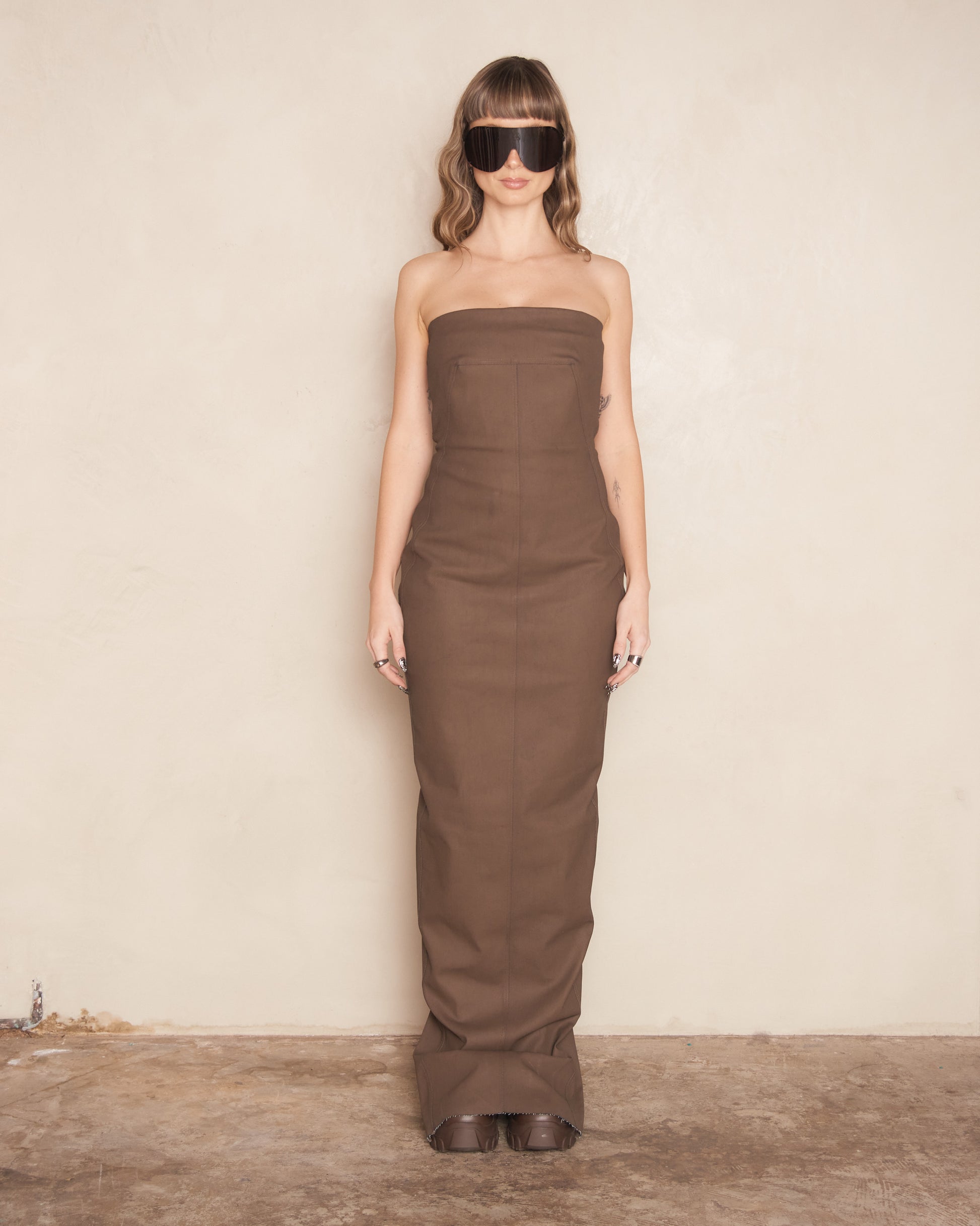 rick owens coated denim dress Rick Owens Coated Denim Athena Gown Shop Bruce