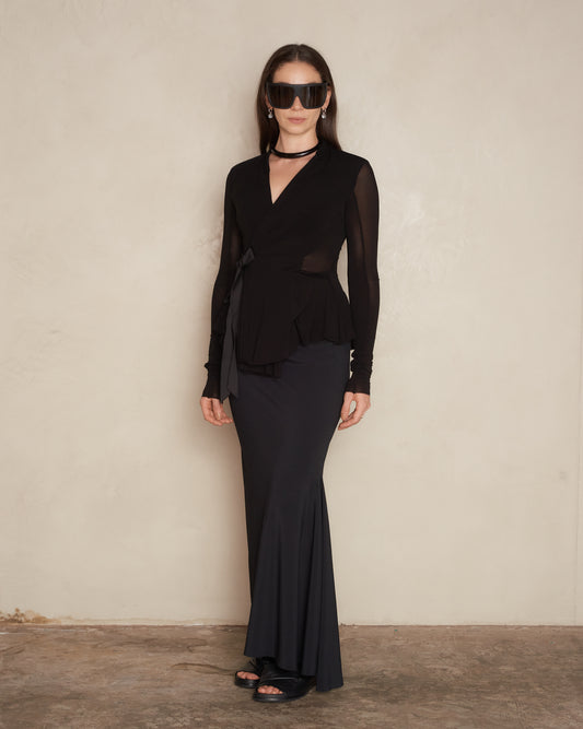 Black Classic Bias Skirt