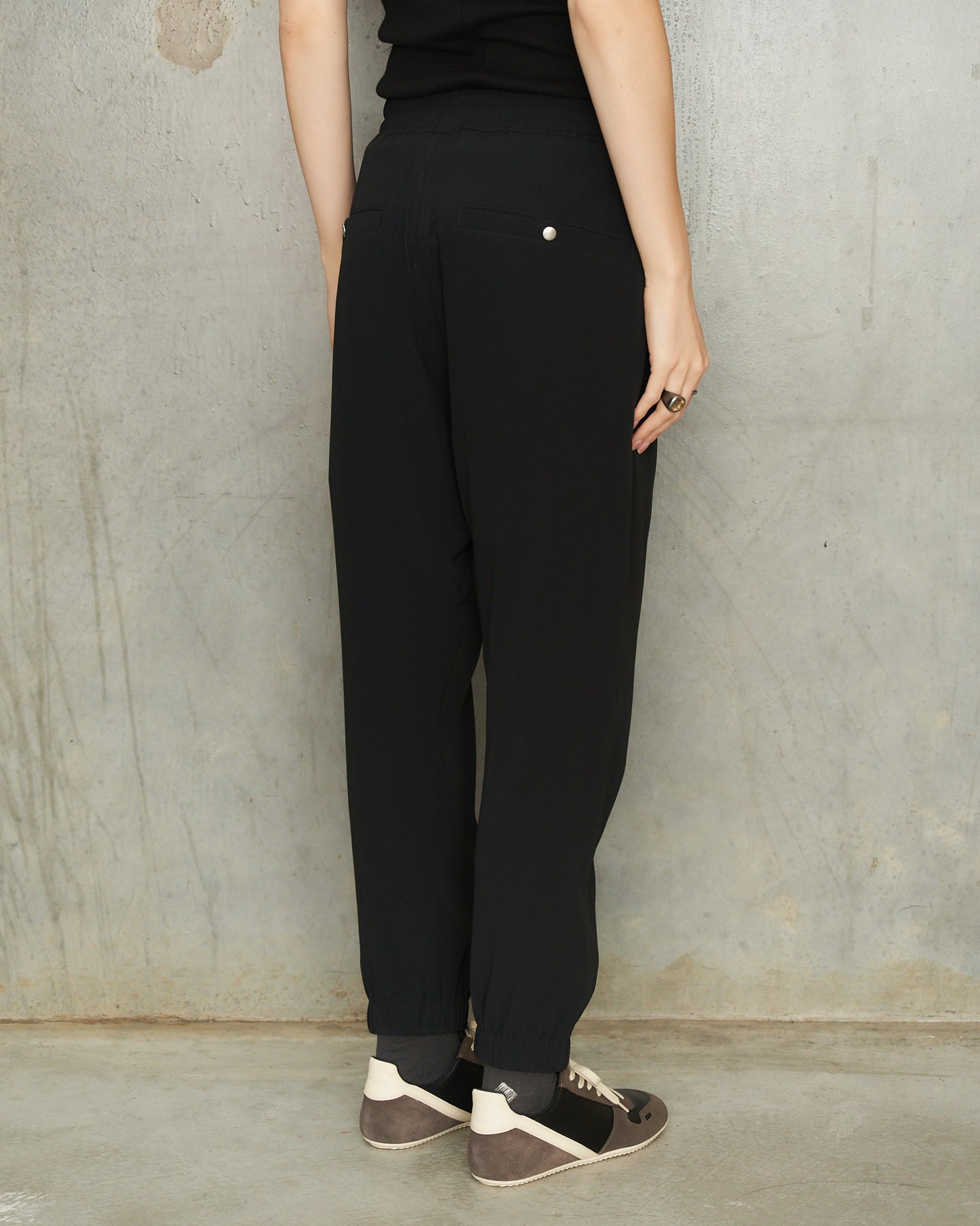 Black Crepe Track Pant