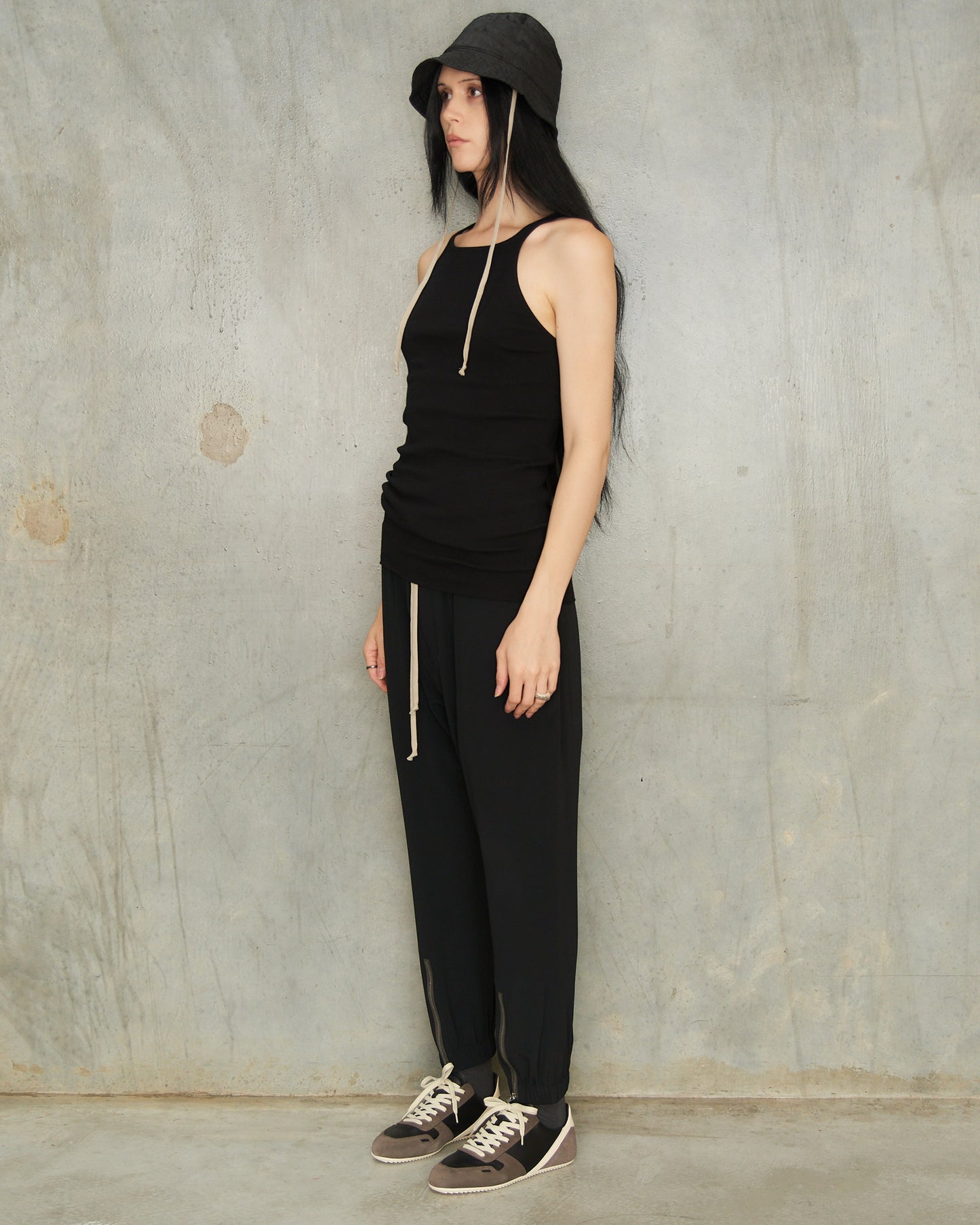 Black Crepe Track Pant