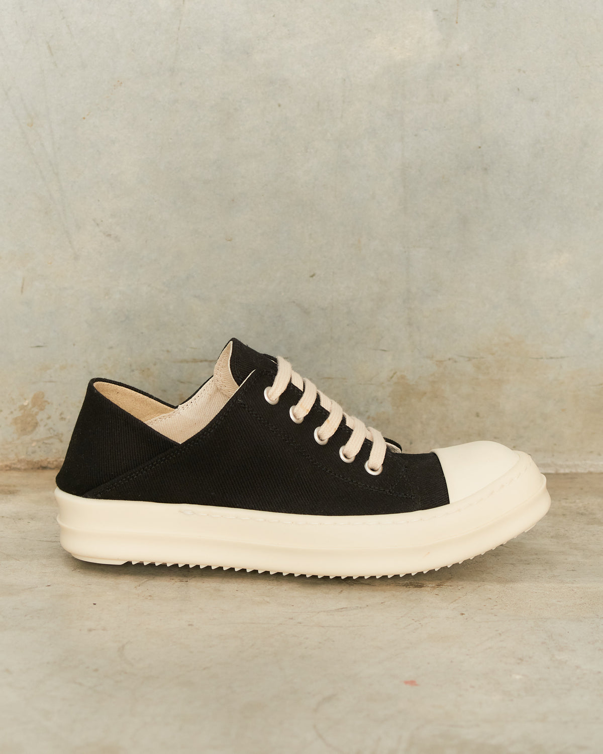 Rick Owens DRKSHDW Black Denim Slip On Sneakers ds02d2826do 