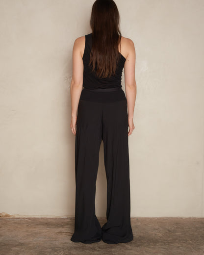 Black Jumbo Bias Trousers