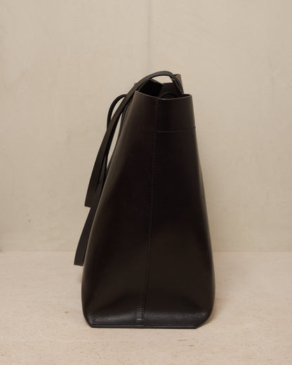 Black Leather Shopper Bag