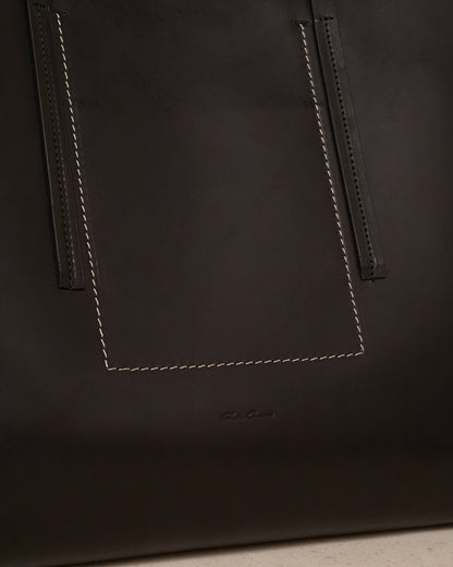 Black Leather Shopper Bag