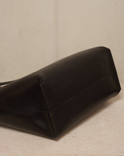 Black Leather Shopper Bag