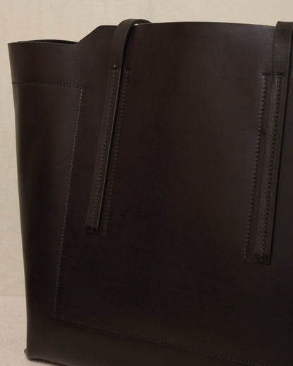 Black Leather Shopper Bag