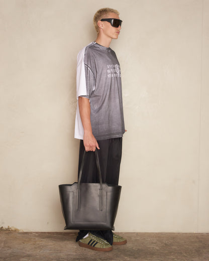 Black Leather Shopper Bag
