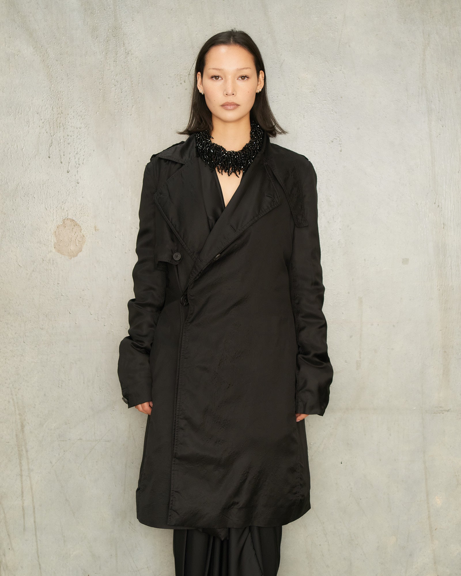 PANERO \"TRENCH COAT\"（BLACK） trench coat